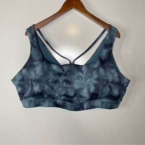Athleta Teal and Black Patterned Sports Bra
